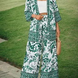 Moda Rapido Printed Kimono With Palazzo Co-Ords-picture-2