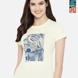 Dreambe Women Pack of 3 Graphic Printed Round Neck Cotton T-shirts-picture-17