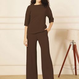 Selvia Round Neck Top With Trousers Co-Ords-picture-15