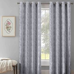 Aura Grey & White 2 Pieces Abstract Printed Room Darkening Long Door Curtain-image-18
