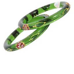 NMII Set Of 2 Leaf Printed Bangles image 2