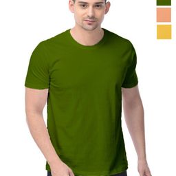 COLOR CAPITAL Unisex Pack Of 3 Solid Round Neck Cotton T-shirts-image-61