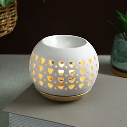 TAYHAA White & Beige Textured Ceramic Aroma OilDiffusers-picture-8