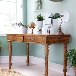 Ikiriya Beige Teak Finish Water Resistant Study Table-10