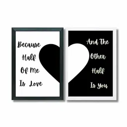 Aisha Decorz Black Set of 2 Piece Half Heart Quotes Wall Art-picture-46