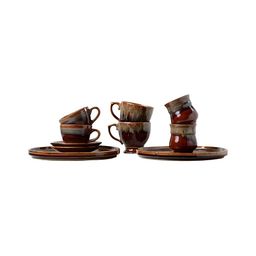 AMALAFIEE CERAMICS Brown 2 Pieces Printed Ceramic Mugs-25