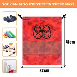 Kuber Industries White & Red 6 Pieces Printed Regular Multi-Utility Organisers image 3