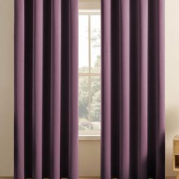 LINENWALAS Happy Sleeping Purple 2 Pieces Black Out Door Curtain-image-34