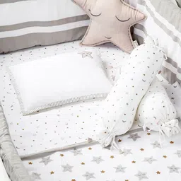 Masilo 6Pcs Printed Grey & White Baby Bed Sets-image-51