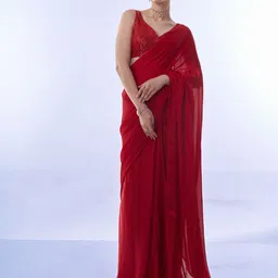 Mitera Sequinned Pure Chiffon Ready to Wear Saree-image-38