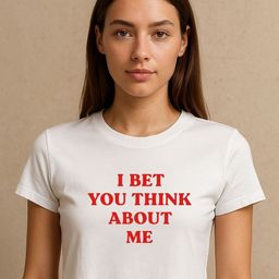 Art By Ritik Women I Bet You Think About Me Crop Tee-image-86