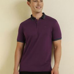 Allen Solly Men Solid Polo Collar Cotton Casual T-shirt-image-43