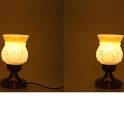 SOMIL White Printed Glass Table Lamp-picture-32
