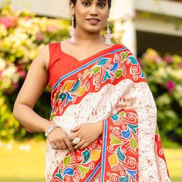 Anouk Rustic Ethnic Motifs Block Print Saree image 3