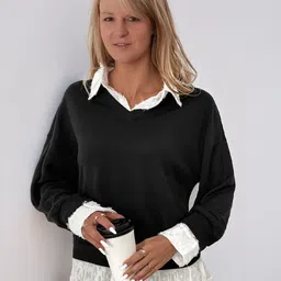 StyleCast Women Shirt Collar Monochrome Pullover-picture-19