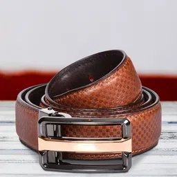 Sassora Men Checked Leather Belt-image-85