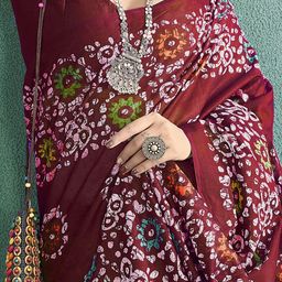 Mitera Ethnic Motifs Block Print Saree image 4