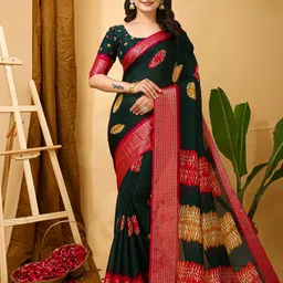 KAYOMMI Floral Zari Banarasi Saree-image-96