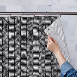 ArtzFolio Black & White Waterproof Shower Curtain-image-128