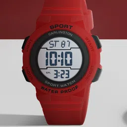 CARLINGTON Unisex Kids Dial & Straps Digital Multi Function Watch Junior 9123 Red-37