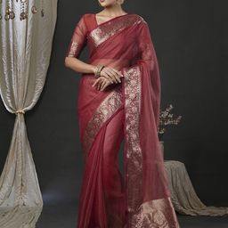 Mitera Zari Organza Banarasi Saree-image-78