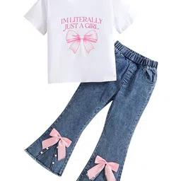 StyleCast x Revolte Girls Printed Round Neck Short Sleeves Top With Trousers-picture-2
