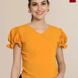 Mast & Harbour Pack Of 2 Puff Sleeves Tops-picture-2