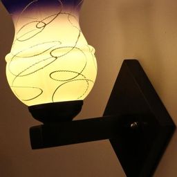 1ST TIME Blue & White Glass Traditional Cylinder Shaped Wall Lamp-picture-31