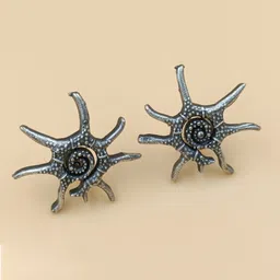 BLACKBOX Octopus Shaped Oxidized Studs image 5