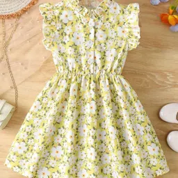 White World Girls Floral Printed Fit & Flare Dress-image-25