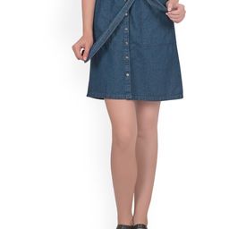 CEFALU Pleated Mini Denim Skirt-image-13