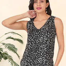 angloindu Women Abstract Print Crepe Top-14