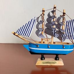 Spiaty Blue Sailing Sailboat Cake Topper Decoration Curio Showpiece-image-17