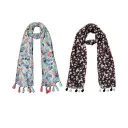 StoleVilla Multicoloured Floral Chiffon Stoles-image-91