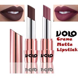 VOLO Set Of 2 Creamy Matte Lipstick- 3.5g- Cherry- Plum- Chocolate-635- 636-3