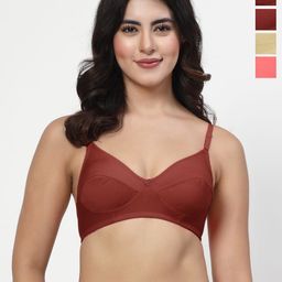 LILY manoop Women Pack Of 4 Solid Full Coverage Non Padded Non Wired Regular Everyday Bra-picture-15