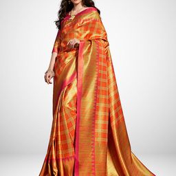 KALINI Checked Zari Woven Design Saree-12