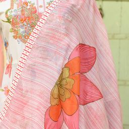 Rangeelo Floral Printed Regular Thread Work Pure Cotton Kurta With Trouser With Dupatta image 3