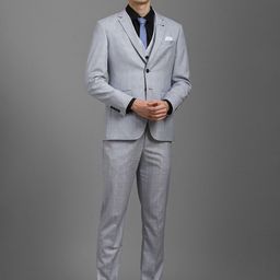 Louis Philippe Checked Slim-Fit Single-Breasted Three-Piece Suits-image-98
