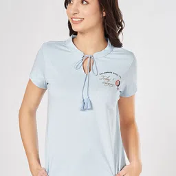 Dreamz by Pantaloons Women Round Neck Lounge Cotton T-Shirts-picture-11