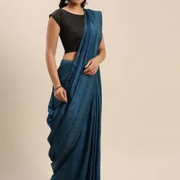 DIVASTRI Solid Saree with Blouse Piece-7