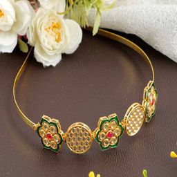 Anouk Gold-Plated Artificial Stones Studded Sheeshphool Head Jewellery-93