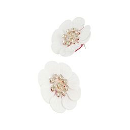 Sangria Artificial Stones Studded Floral Studs image 5