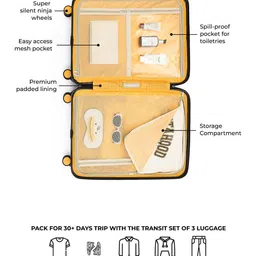 MOKOBARA Set of 3 The Transit Luggage Hard Sided Trolley Bag image 2