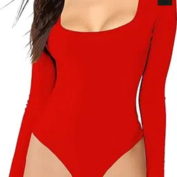TRENDY ERA Women Pack Of 2 Round Neck & Square Neck Bodysuit-image-80