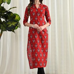 Glory Silk Women Ethnic Motifs Block Print Kurta-image-69