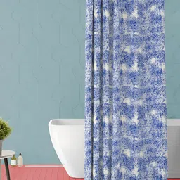 ArtzFolio Blue and White Abstract Printed Waterproof Shower Curtain-image-33