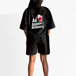 TheBTclub Unisex Oversized Printed T-Shirt With Shorts Co-Ords-image-75