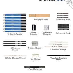 Tinker Squad 35 Pcs Artist Professional Sketching Drawing Kit Stationery image 5