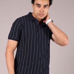 V-Mart Men Striped Polo Collar Cotton T-shirt-picture-16